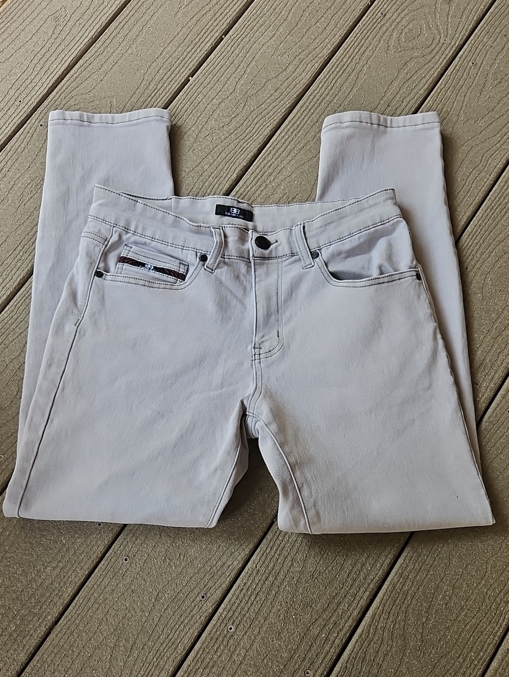 Benjamin Black Light Gray Silver Pants 32 X 30 Slim